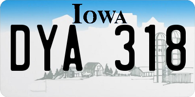 IA license plate DYA318