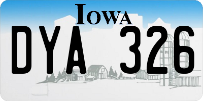 IA license plate DYA326