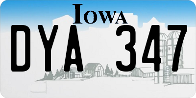 IA license plate DYA347