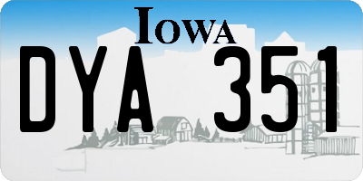 IA license plate DYA351