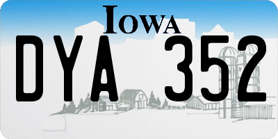 IA license plate DYA352