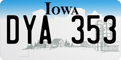 IA license plate DYA353