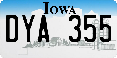 IA license plate DYA355