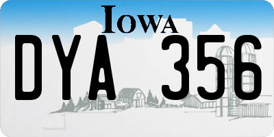 IA license plate DYA356