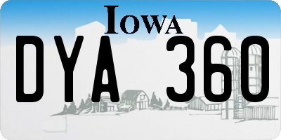 IA license plate DYA360