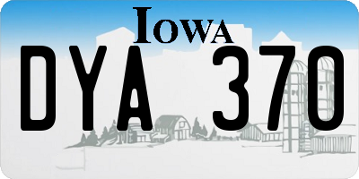 IA license plate DYA370