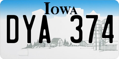 IA license plate DYA374