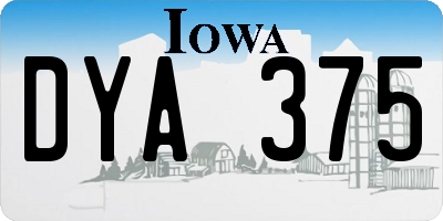 IA license plate DYA375