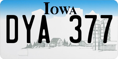 IA license plate DYA377