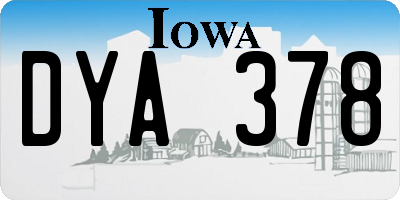 IA license plate DYA378