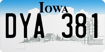 IA license plate DYA381