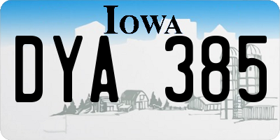 IA license plate DYA385