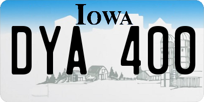 IA license plate DYA400