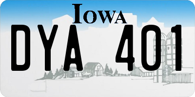 IA license plate DYA401