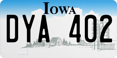 IA license plate DYA402