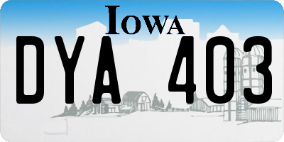 IA license plate DYA403