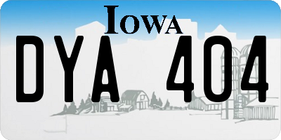 IA license plate DYA404