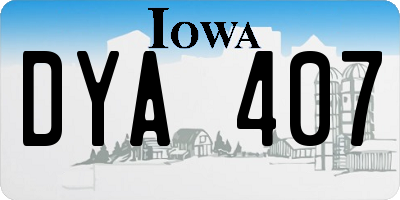 IA license plate DYA407