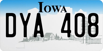 IA license plate DYA408