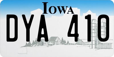 IA license plate DYA410