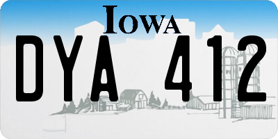 IA license plate DYA412