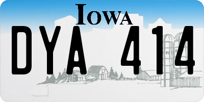 IA license plate DYA414