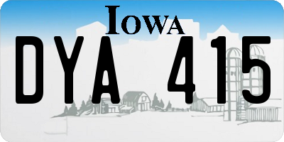 IA license plate DYA415