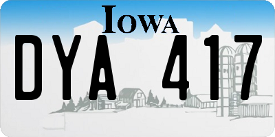 IA license plate DYA417