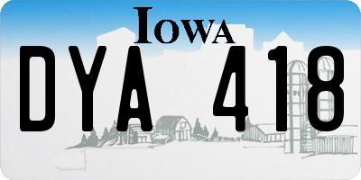 IA license plate DYA418
