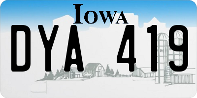 IA license plate DYA419