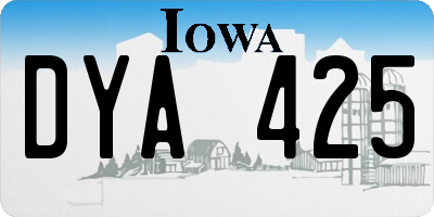 IA license plate DYA425