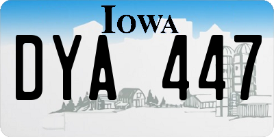 IA license plate DYA447