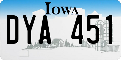 IA license plate DYA451