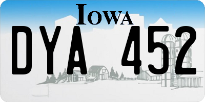 IA license plate DYA452