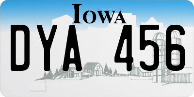 IA license plate DYA456