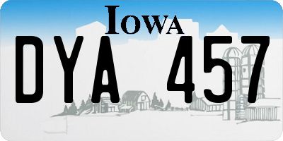 IA license plate DYA457