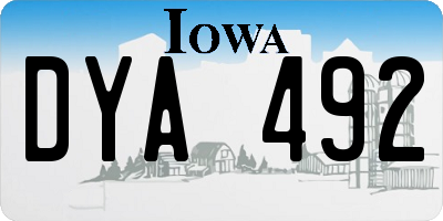 IA license plate DYA492