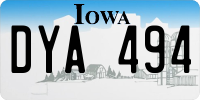 IA license plate DYA494