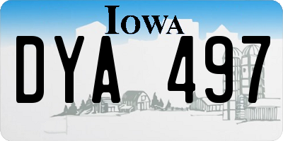 IA license plate DYA497
