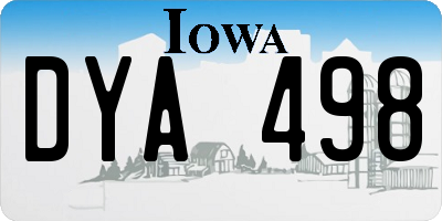 IA license plate DYA498