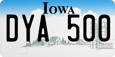 IA license plate DYA500