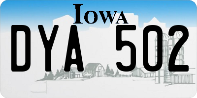 IA license plate DYA502