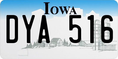 IA license plate DYA516