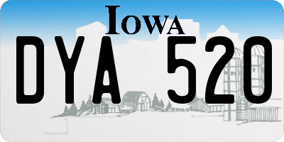 IA license plate DYA520