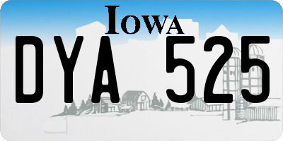 IA license plate DYA525