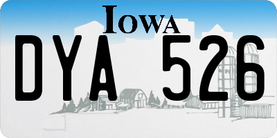 IA license plate DYA526