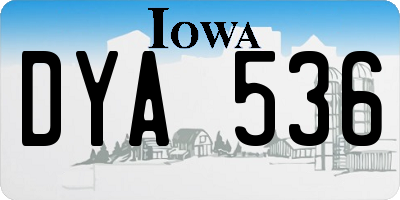 IA license plate DYA536