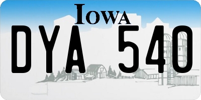 IA license plate DYA540