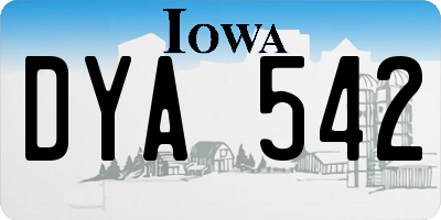 IA license plate DYA542