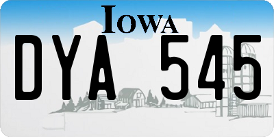 IA license plate DYA545